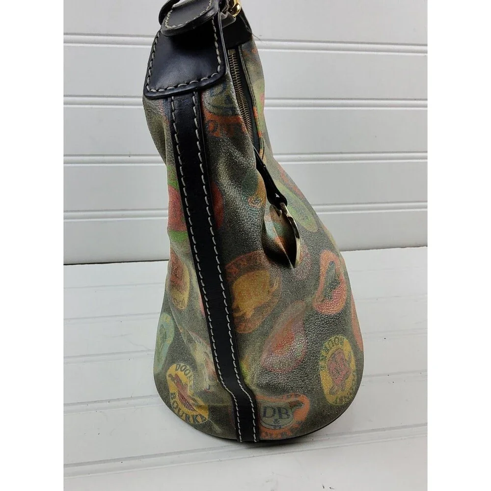 Dooney & Bourke Coated Canvas Hobo Shoulder Handbag Purse